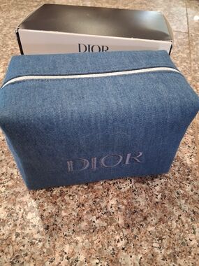 Dior Denim GWP Embroidered Cosmetic Pouch - Brand New In BOX